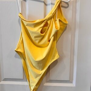SHEIN Vibrant Yellow bodysuit leotard
